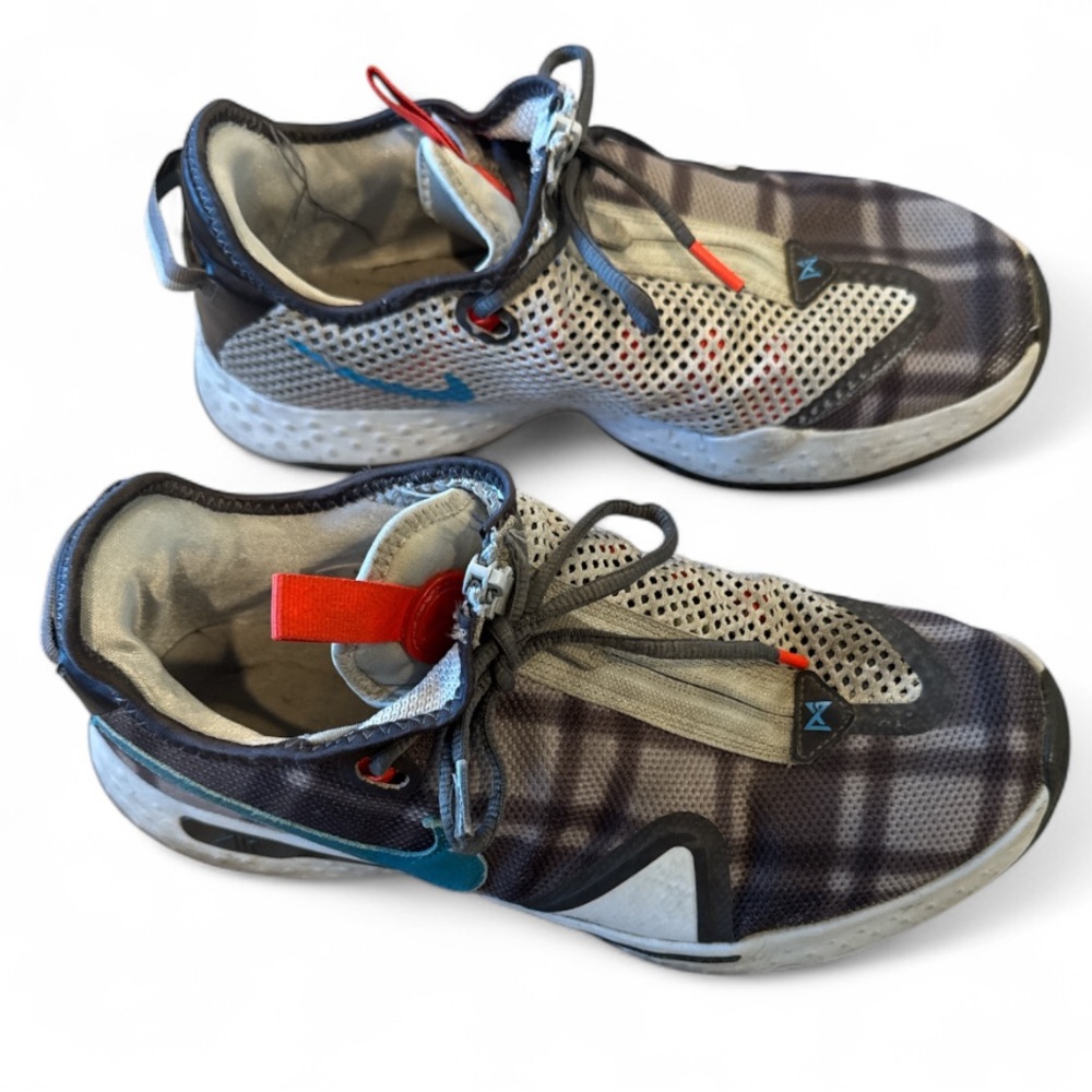Nike PG 4 Paul George Football Gray/Laser Plaid Basketball Shoe Size 10.5 - Picture 14 of 15